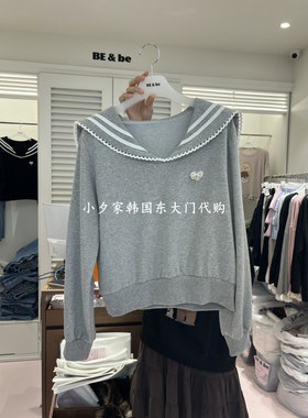 一件包邮 小夕韩国东大门代购 BE&BE 26秋季女时尚新款海军领卫衣