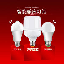 Radar sensing LED bulb Home energy saving lamp e27 screw mouth sound and light control induction lamp stairs walkway lamp 2055