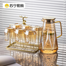 Suning Glass Cold Kettle Household High Temperature Resistant Large Capacity Water Container Cool Kettle Zakers Water Glass Suit 2112