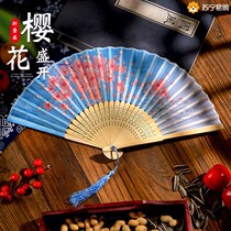 China Wind Gusts Fan Carry-on Portable Folding Fan Children Classical Hanfu Qipao Summer Carry-on Folding Fan 2401