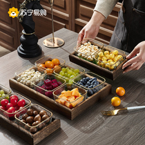 Suning glass nut tray tea table Home Tea spot Snack Dried Fruit Refreshments Snack Dish Ktv Fruit Pan 2008