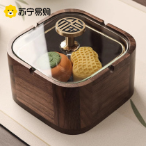 Walnuts desktop containing box glass with lid dry fruit box upscale home living room snacks snack refreshment box 2598