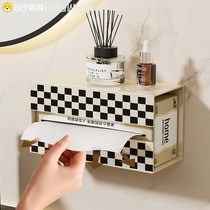 Paper towel box wall-mounted toilet wash face towel containing box Home kitchen inverted hanging case suspended drawing paper box 1763