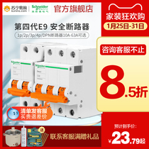 73 Schneider air switch 1P N Double into double out Total breaker E9 series Optional with leakage protection 2P40 63A