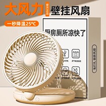 Kitchen Small Fan Wall-mounted Toilet Exclusive Perforated cycle electric fan Home mute Desktop hanging wall 1307T