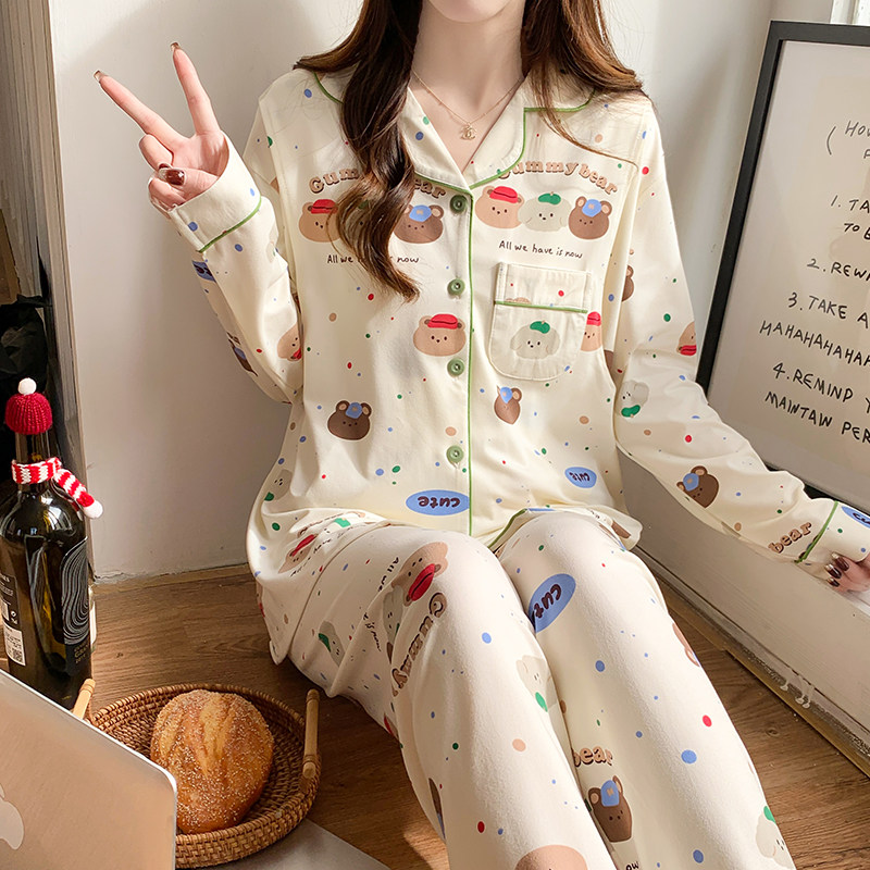 三只小熊月子服夏季薄款产后孕妇睡衣带胸垫春秋纯棉哺乳产妇喂奶,淘宝优惠券,粉丝福利购,淘宝优惠卷