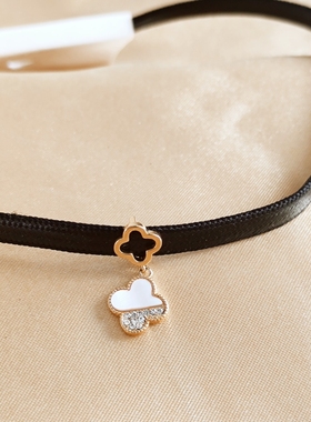 1031-1052#项圈黑色脖颈链项链锁骨颈链女手链钛钢时尚新款夏季