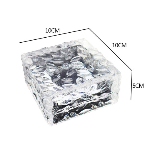 跨境热卖太阳能LED四方形地砖灯户外防水庭院装饰水晶砖冰块地埋
