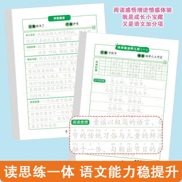 Reading Notes and Calligraphy Practice Book for Grades 1-6 People's Education Press