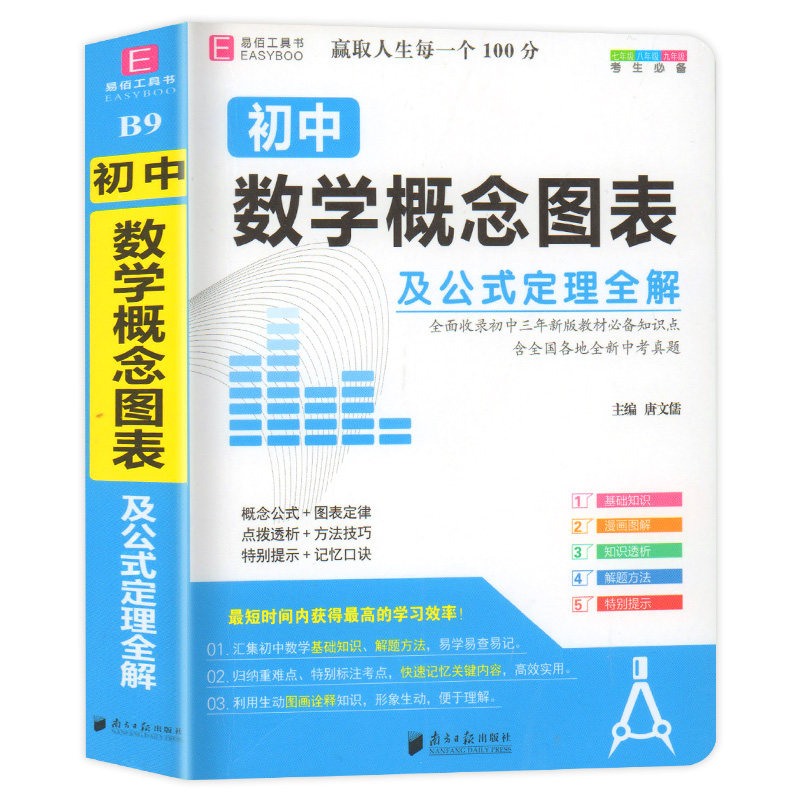 初中数学公式定律大全基础知识卡片 初中数学公式定律口袋书随看随学 静读求索图书专营店 淘优券