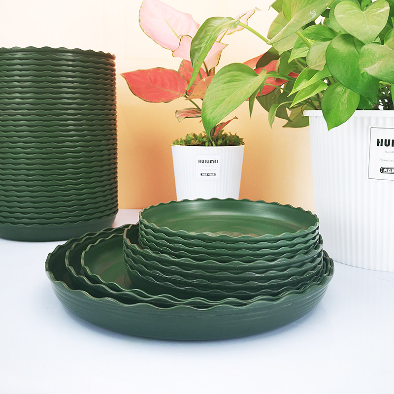 花盆底座托盘塑料接水圆形加高家用带地下235/一加仑花盆垫底托盘 - 图0