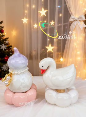 网红同款结晶釉陶瓷可爱送礼圣诞树新村转转葫芦摆件