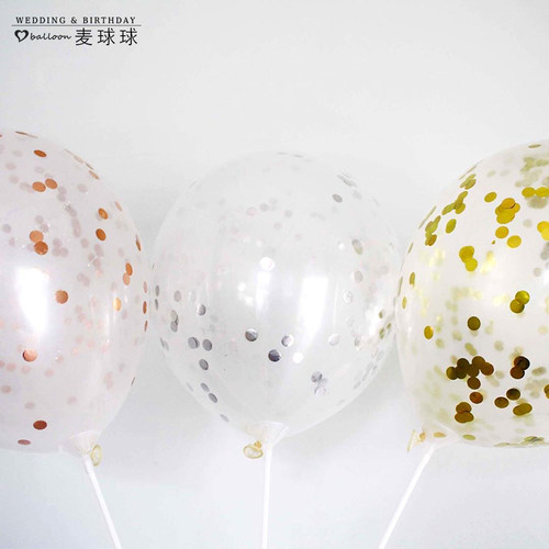 ins圆形气球亮片confetti 波波球填充物透明气球铝箔抛撒纸屑20g - 图0