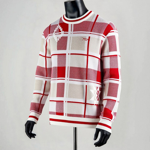 李宁2025冬新款男子套头编织衫日进斗金运动红色新年舒适无帽毛衣 - 图0