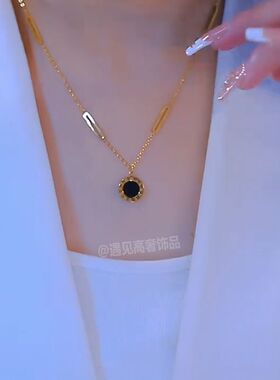 钛钢不掉色锁骨链女轻奢小众