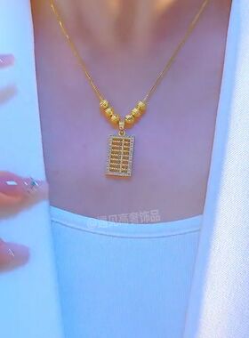 小算盘钛钢永久不掉色锁骨链女
