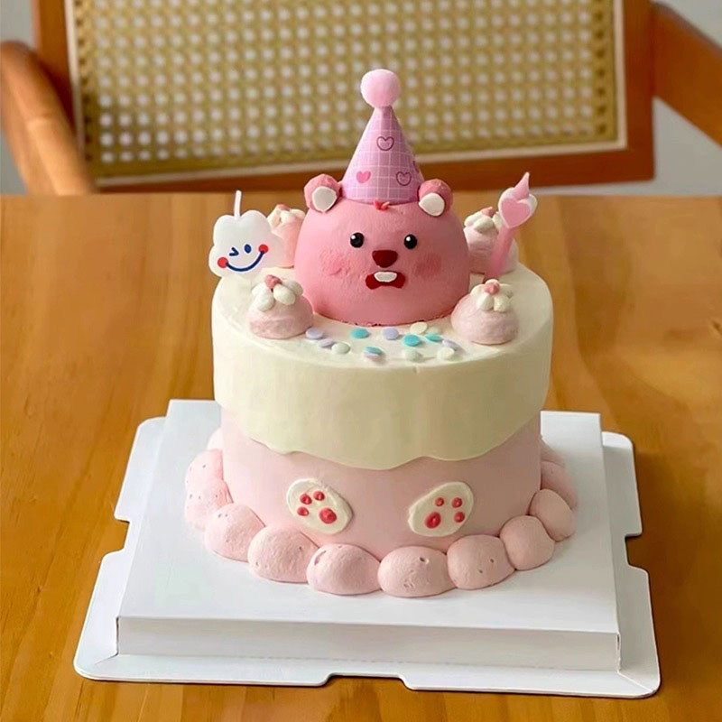 小红书同款loopy生日蛋糕装饰可爱小海里插件小海狸4寸蛋糕派对帽 - 图2