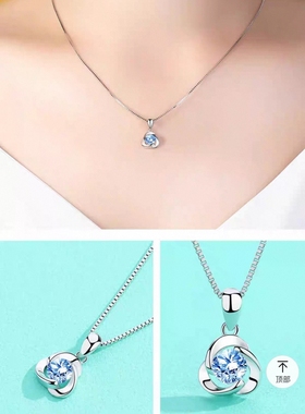 S925纯银项链女三叶草项链ins小众设计高级感吊坠百搭锁骨饰品