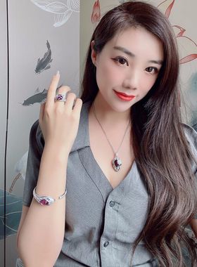 套装吊坠蛇形灵蛇紫珠宝戒指彩宝开口紫水晶高级蛇手镯钻高定耳钉