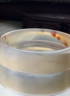 花语玉髓 天然海洋玉髓马料草花红花玛瑙手镯圈口62 mm