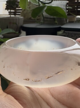 花语玉髓天然海洋玉髓马料高冰满圈朱砂玛瑙手镯加宽加厚版大口62