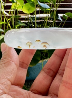 花语玉髓 天然海洋玉髓马料草花玛瑙意境玛瑙手镯圈口53.5mm