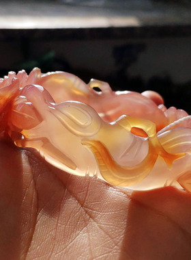 花语玉髓 天然巴西老料冰透油润粉红精工巧雕牡丹花玛瑙手镯60