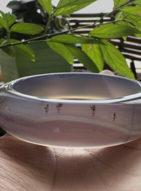 花语玉髓 天然巴西帝王紫意境景观玛瑙手镯加宽加厚版60mm