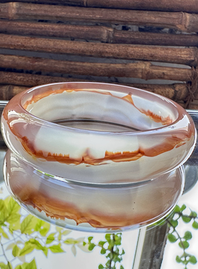 花语玉髓 天然巴西老料冰底满圈红刺景58.5圈口