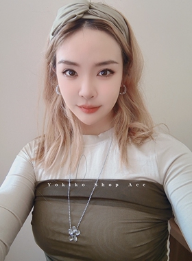 韩国进口高级感轻奢纯色青绿色褶皱打结宽边发箍时尚外出气质头箍