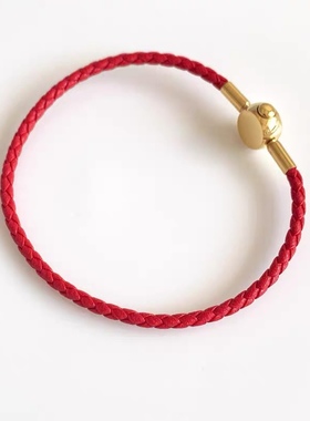 新款适用于硬金黄金  女款手绳手链红绳防水绳皮绳小孔硬金配绳