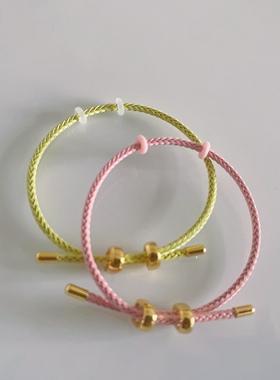 潮款宏基同款如意钢绳转运珠DIY配绳手绳可穿金珠配件手链编绳