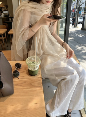 桑蚕丝羊毛披肩仙女围巾百搭