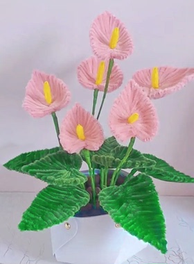 浪漫红掌鸿运当头手工材料包diy
