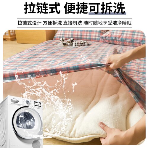 新疆棉花垫被褥子床垫软垫家用榻榻米垫学生宿舍单人床垫被可拆洗 - 图1