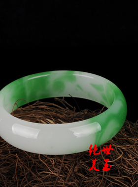 新疆和田玉青花冰种半飘花旺夫