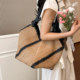 Spring resort style woven large capacity handbag