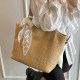 Handwoven bag women's 2026 new popular beach vacation shoulder bag large capacity tote bag straw bag