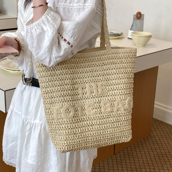 New style straw large capacity shoulder crossbody bag for women