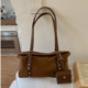2025 new niche retro suede Boston bag