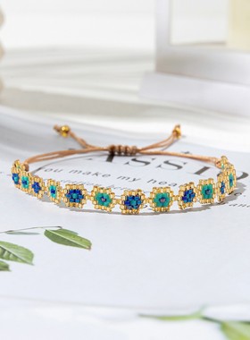 日韩ins编织串珠手饰小众设计女