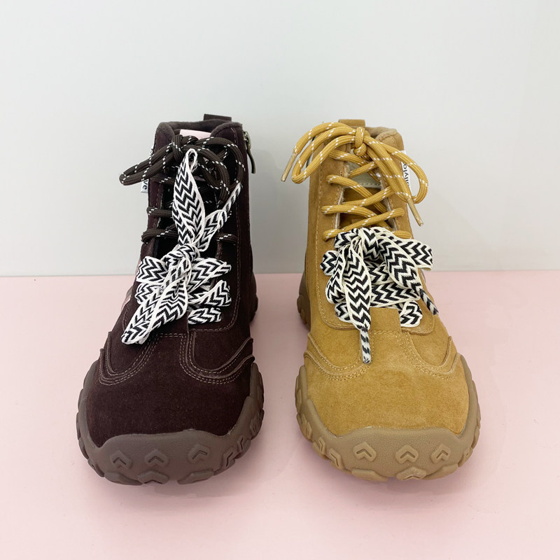 莫丽爱女鞋2025冬季高帮休闲单鞋户外时尚德训鞋女士英伦风短靴,淘宝优惠券,粉丝福利购,淘宝优惠卷