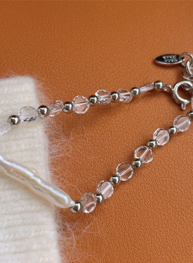 法式复古精工天然牙签珍珠手环轻奢高级感百搭巴洛克手链女潮饰品