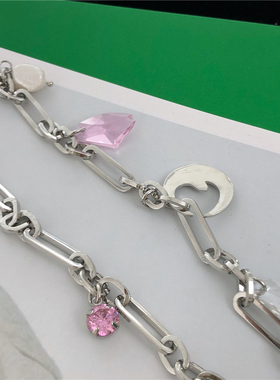 女月亮吊坠锁骨链精致时尚项链