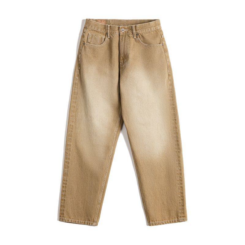 马登工装美式复古浅卡其色牛仔裤直筒水洗宽松阔腿休闲长裤子男春,淘宝优惠券,粉丝福利购,淘宝优惠卷