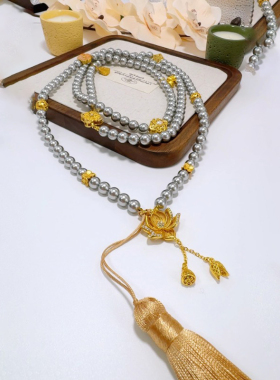 国风女士珍珠项链长款斜挎链