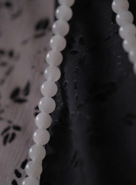 天然和田白玉串珠项链女款