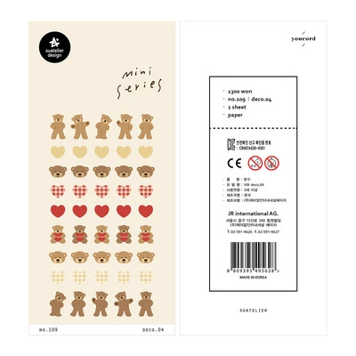 Маленькая кофейная наклейка, наклейки, Южная Корея, с медвежатами, планировщик
