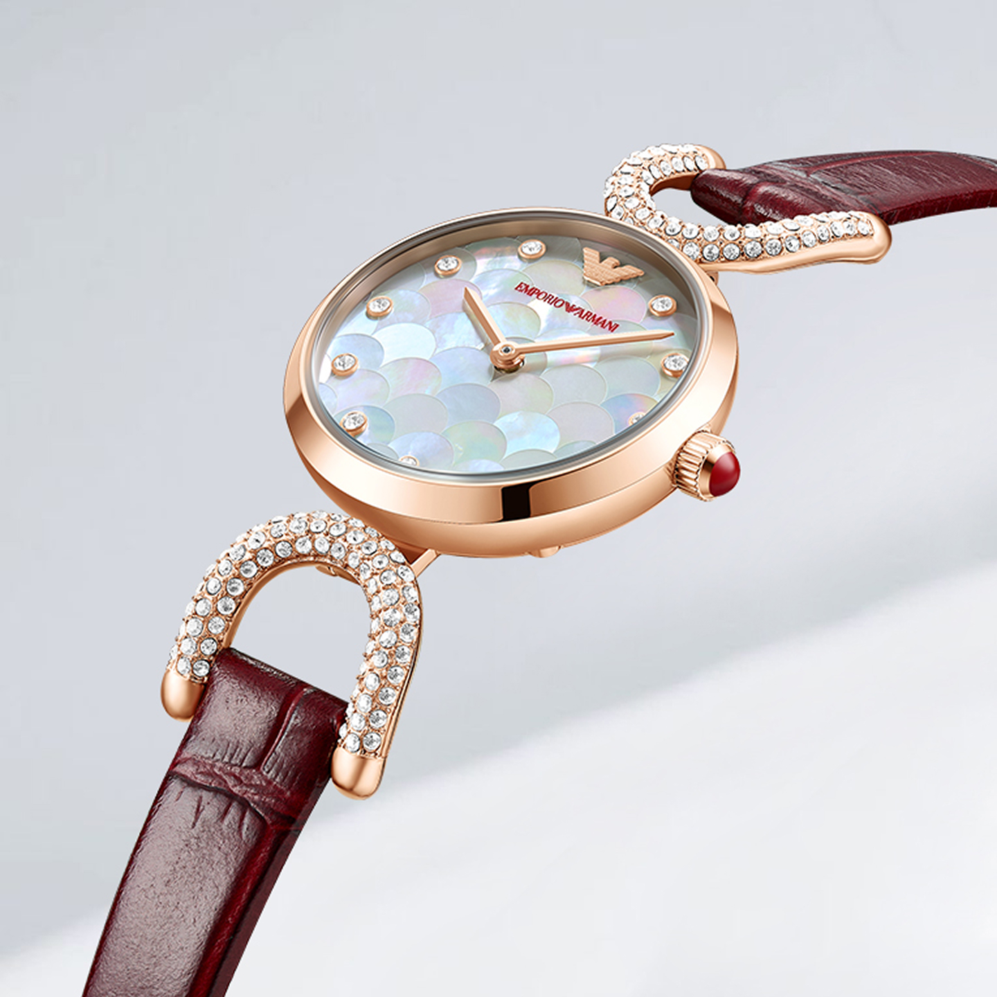 Armani Armani watch female white moonlight quartz watch gift for girlfriend AR11737