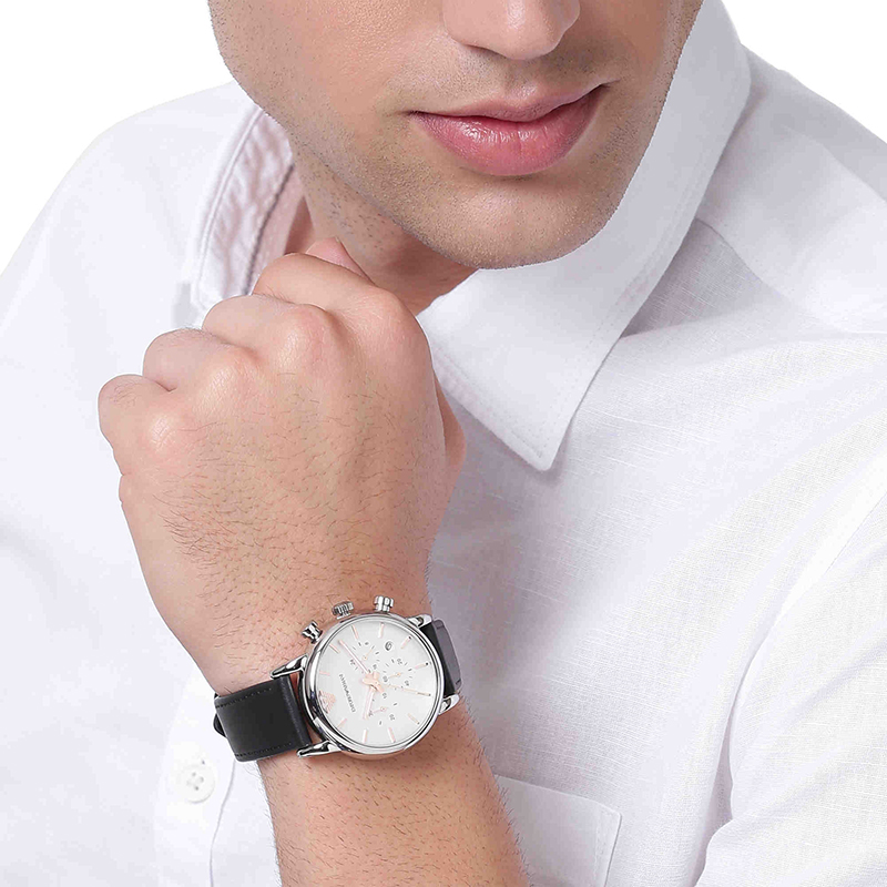 Armani阿玛尼旗舰店经典皮带手表男士 休闲时尚石英表正品AR2075